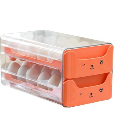 Egg Container for Refrigerator Double Layer Egg Drawer Transparent Lengthen Independent Slot Egg Holder Egg Storage Container Egg Storage Container for Fridge(Orange) - Buy Online on GoSupps.com