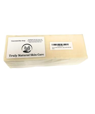 Truly Natural Unscented Bar Soap (9 Big Bars) Natural Ingredients Sensitive Skin Safe Eczema Safe No Dyes Fragrance Free Paraben Free No Sulfates No Phthalates Organic Castile Soap Made in USA