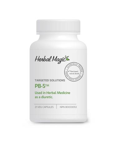 Herbal Magic PB-5 Herbal Diuretic for Anti-Bloating Water Retention Constipation & Digestion Vegetable Capsules Water Pills with Dandelion for Fast and Effective Weight Management