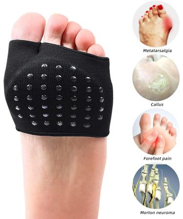 Metatarsal Sleeve with Gel Pads for Men (Black, Size 10-14.5) - Forefoot Cushions for Comfort and Anti-Slip Protection - Buy Online on GoSupps.com