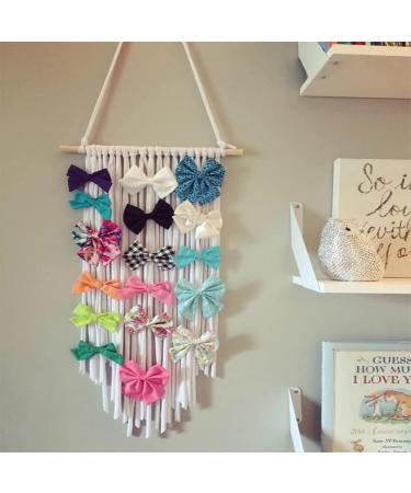 Fancy Kid Girl's Gifts Hair Clip Holder with Wood Frame Bow Organizer Storage Display Wall Hanging Decoration -1 - Buy Online on GoSupps.com
