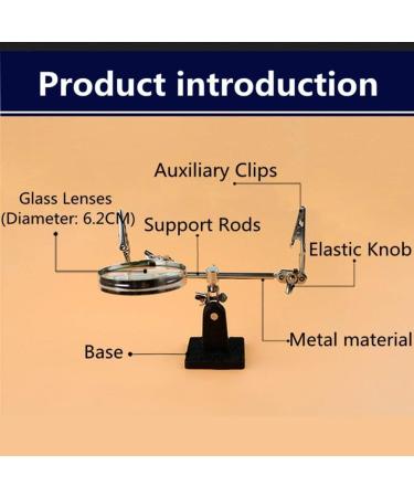 WolFum Magnifying Glasses Desktop Hands Free Magnifying Glass Auxiliary Clamp Repair Clip Magnifier Folding Iron Stand Phone Repair Identification Electronic Welding Engraving 62Mm The New - Buy Online on GoSupps.com