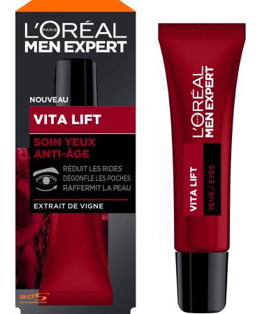 L'Or al Men Expert Vita Lift Anti-Aging Eye Care for Mature Skin - 2 x 15ml - International Shipping Available - Buy Online on GoSupps.com