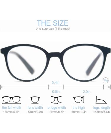Set of 4 High-Quality Round Reading Glasses for Men & Women - Stylish Comfortable +2.25 - Perfect Reading Aid - Buy Online on GoSupps.com