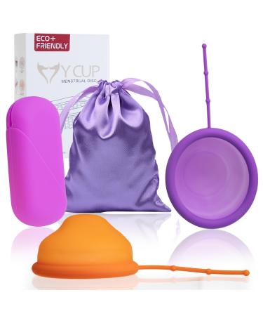 Reusable periodic disc sustainable menstrual disc as an alternative to tampons and menstrual cup with two sizes and storage bags