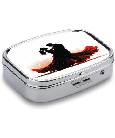 Ballroom Dance Print Pill Box - 2 Compartment Decorative Metal Pill Organizer for Pocket & Purse - International Shipping Available - Buy Online on GoSupps.com