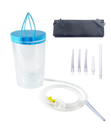 Colon Cleanse Enema Bucket Kit with 5.2ft Silicone Hose 5 Enema Tips and Controllable Flow Valve - 1.2 Quart Capacity Enema Set for Coffee and Water Colon Cleanse