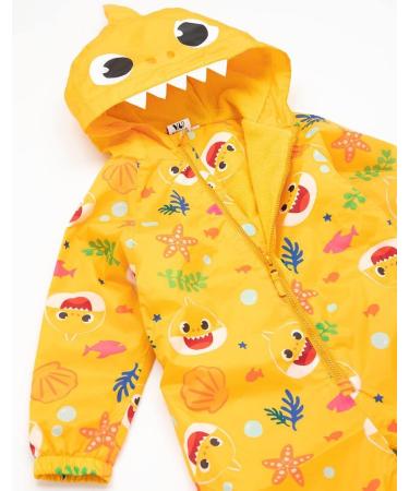 Baby Shark Kids Puddle Suit | Yellow All In One Rain Coat | Shark Family Song Print | Long Sleeve Walking Jacket | Gift for Toddlers 12-18 Months - Buy Online on GoSupps.com