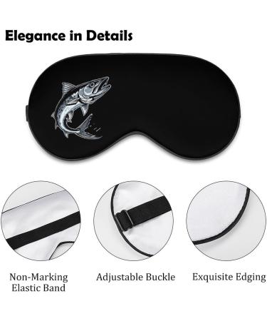 Ocean Blue Fish Spanish Mackerel Wahoo Soft Sleep Mask | Adjustable Eye Mask for Light Blocking - Ideal for Men & Women - Buy Online on GoSupps.com