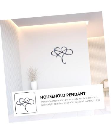 HOOTNEE 1pc Pendant Ornament Emblems Home Decor Outdoor Home Heart Hanging Decor Sculpture Delicate 30x26cm Silver - Buy Online on GoSupps.com