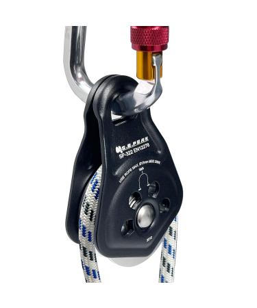 S.E.PEAK 30kN Rescue Single Pulley Sheave CE High Strength for Ziplining, Climbing, and Rescue Operations - Fits Rope up to 13mm - Holds Up to 6750lbs - Black - Buy Online on GoSupps.com