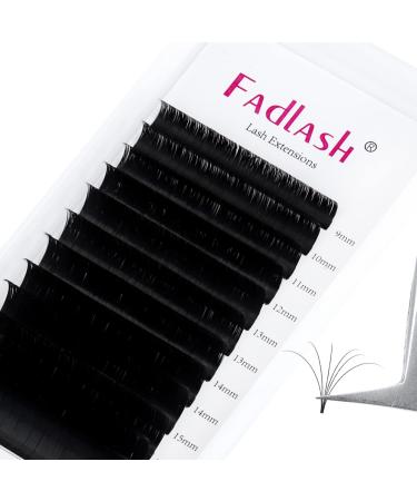 Easy Fan Volume Lashes 9-17mm Mixed Tray D Curl Lash Extensions Self Fanning Eyelash Extensions Russian Blooming Lash Extension Supplies(0.07-D, 9-17mm Mix) 0.07-D Mix 9-17mm