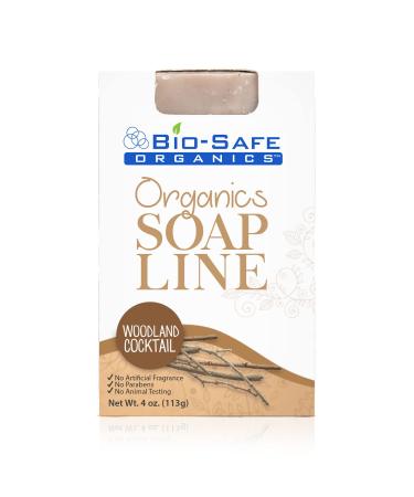 Organic Woodland Cocktail Soap | Handmade Exfoliating Shampoo Bar | 100% Natural No GMO & SLS | Refresh & Rejuvenate | Woodsy Scent | Bio-Safe Organics 4 oz - Buy Online on GoSupps.com