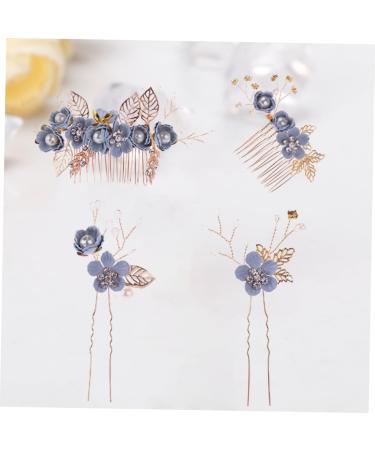 FRCOLOR 1 Set of 4 Comb Insert Rhinestone Headdress Hair Accessories with Flowers Floral Hair Accessories Comb for Touping Hair Bridal Wedding Hair Comb Set Rhinestones Child - Buy Online on GoSupps.com