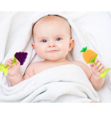 BPA Free Silicone Baby Teething Toys - 6 Pack | Freezer Safe & Organic Infant Teethers for Natural Brain Development - Buy Online on GoSupps.com