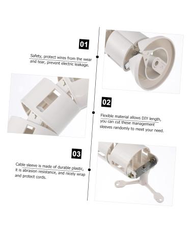 Kislang Snake-Shaped Cable Organizer Tube | White ABS Wiring Protection | 74x8x8cm | International Shipping - Buy Online on GoSupps.com