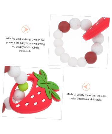 KESYOO 2 Pcs Baby Silicone Slap Bracelet Set - Baby Cartoon Toy Molar Bracelet - Strawberry & Fruit Molar Toy - Chewable & Colorful - Redx2pcs - Buy Online on GoSupps.com