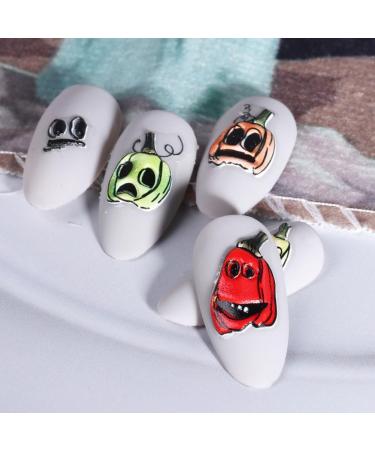 5D Halloween Nail Art Stickers Cartoon Ghost Pumpkin Skull Embossed Self Adhesive Nail Stickers Acrylic DIY Nails Art Supplies Decorations for Wome (30 pcs) - Buy Online on GoSupps.com