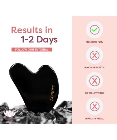Beauty Gua Sha Facial Tool - Natural Anti-Aging Acupressure for Face Neck & Body | Obsidian Massage Tool for Men & Women - Buy Online on GoSupps.com
