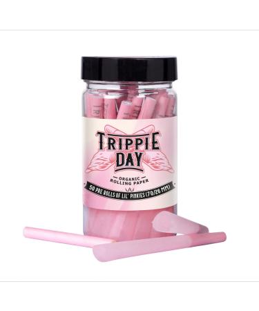Trippie Day Lil' Pinkies | 50 Pack | Single size Pre rolled cones (70/26mm) | Vegan & Non GMO | No chemical colors used | Puff Puff Puff - Buy Online on GoSupps.com