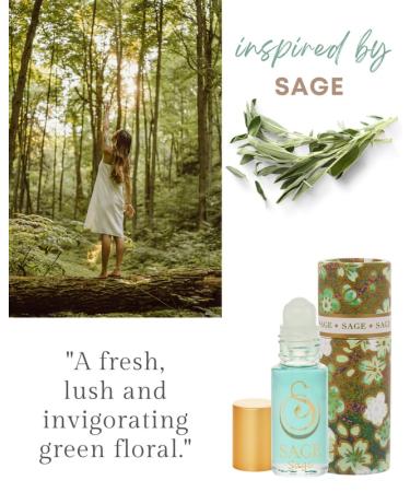 Sage Perfume Oil Roll-On by Sage 1/8 oz Vegan & Cruelty-Free Fresh Scent Cucumber White Sage Sweet Pea - Buy Online on GoSupps.com