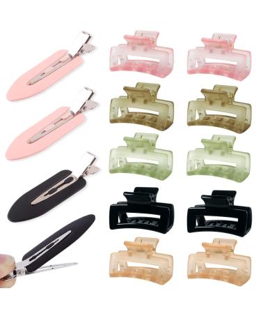 Small Hair Clips for Women Girl  1.5 inch Matte Mini Hairl Claws Clips for Thin Fine Thin Short Hair  14 Hair Clips (VITMOORY) Matte - Multicolor