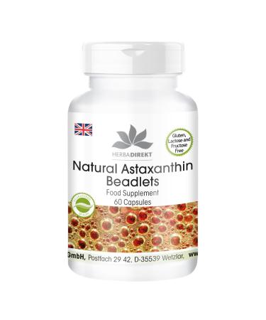 Astaxanthin beadlets microencapsulated 60 Capsules Without Magnesium Stearate | HERBADIREKT by Warnke Vitalstoffe
