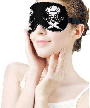 Skull Chef Sleep Mask - Adjustable Strap Eye Cover for Sleeping, Blocking Light - Men's and Women's Night Travel Blindfold - Buy Online on GoSupps.com
