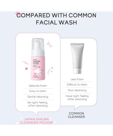 SANZHUAN Cherry Blossom Mousse Facial Cleanser Cleansing Mousse Deep Cleaning Foaming Face Wash to Unclog Pores Gently Exfoliates Firming Skin & Refreshing for Men & Women - 3.52 fl oz - Buy Online on GoSupps.com