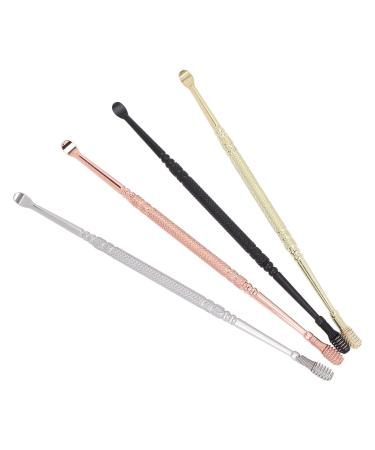 4 Colors Stainless Steel Ear Spoon Spiral Earwax Remover for Gentle Cleaning 360 Rotation