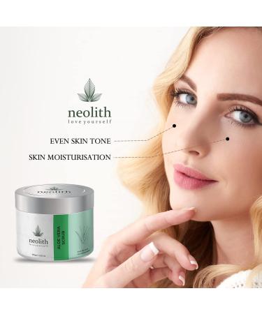 Neolith Aloe Vera Scrub - Exfoliating Scrub for Acne Blackheads & Dull Skin | Paraben & Sulphate Free | 100g | ECOCERT Certified | Ideal for All - Buy Online on GoSupps.com
