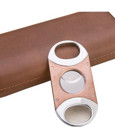 Cigar Case Cigar Humidor with Cedar Wood Lining Travel Portable Leather Cigar Humidor Waterproof Holds 3 Cigars Brown - Buy Online on GoSupps.com