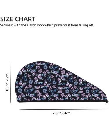 Hair Towel Wrap | Quick-Dry Hair Drying Turban with Button | Love Butterflies Design - Buy Online on GoSupps.com