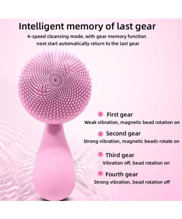 Silicone Face Exfoliator & Facial Cleansing Brush | Skin-Friendly Tri-Zone Design | Multi-Frequency Deep Cleansing | Pink - Buy Online on GoSupps.com
