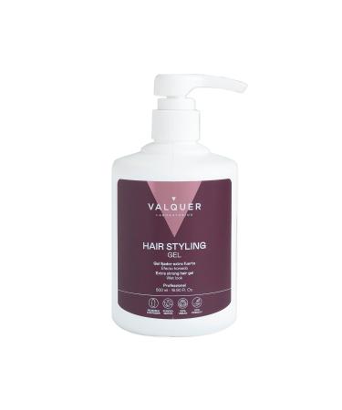 Valquer Profesional Hair Fixing Gel. Hair Gel. Vegan and Sulfate Free. Hair Gum. Hair Fixing. Define Hairstyle. Wet Effect - 500 Ml