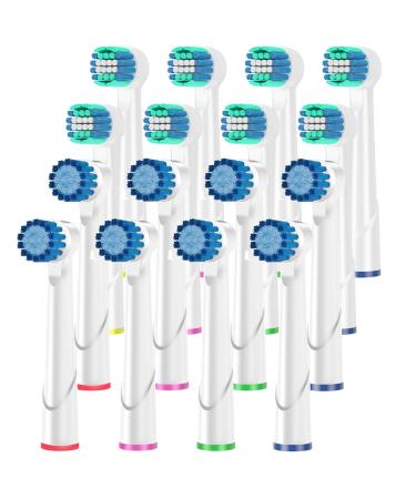 Replacement Toothbrush Heads for Oral B Braun Electric Toothbrush - 16 Pack Compatible with Oral B Cross Action/Pro1000/9000/ 500/3000/8000 Toothbrush.