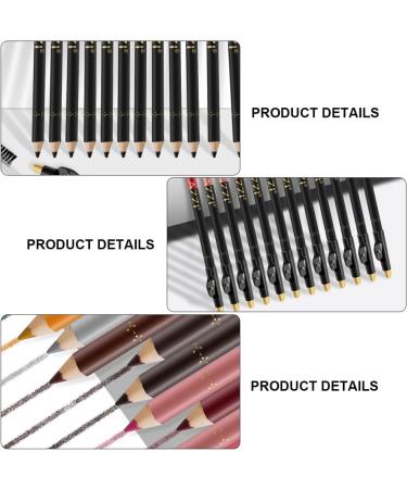 CANIGHT 12pcs Lip Liner Eyeliner Lip Liner Pencil Eye Makeup Pen Black Waterproof Eyeliner Plastic - Buy Online on GoSupps.com
