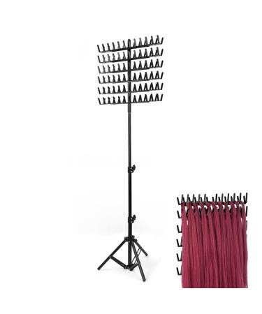 Hair Extension Holder Stand Braiding Hair Rack Hair Separator Stand Hair Divider Rack Height Adjustable Braiding Hair Rack With 144 Pegs Wig Braiding Stand Retractable Braiding Stand Hair Tool