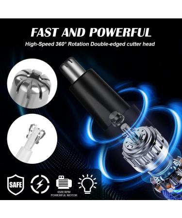 Uraqt Waterproof Nose Hair Trimmer for Men & Women - Dual Blade Ear & Nose Hair Remover (Black) - Precision Grooming Tool - Buy Online on GoSupps.com