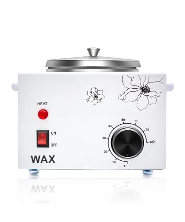 Single Wax Warmer Professional Electric Wax Heater Machine for Hair Removal, Large Wax Pot Paraffin Facial Skin Body SPA Salon Equipment with Adjustable Temperature Set 1 Count (Pack of 1) Single Wax Warmer