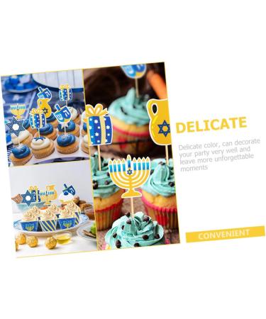 Abaodam 48pcs Hanukkah Insert wedding ceremony decorations wedding props birthday cake toppers menorah cupcake drink sticks chanukkah party supplies Wedding Cake Decoration Cakes Picks - Buy Online on GoSupps.com