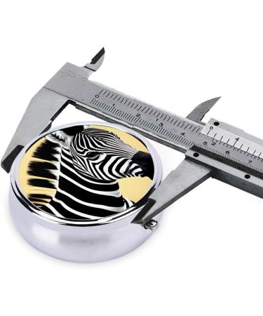 Black & White Zebra Round Pill Box - 3 Compartment Travel Organizer | Portable Pill Dispenser - Buy Online on GoSupps.com