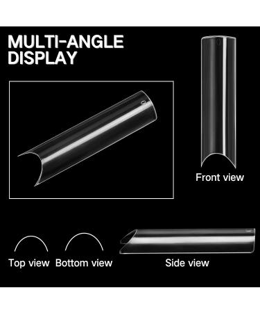 Ranrose 100PCS Extra Long 2XL C Curve Nail Tips - Clear Half Cover False Nails with Box - Buy Online on GoSupps.com