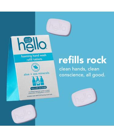 Hello Foaming Hand Soap Tablets with Aloe & Sea Minerals Fragrance - Plant Based Ingredients, No Harsh Preservatives - 6 Pack (0.31 oz Each) - Aloe Vera - 6 Count - Buy Online on GoSupps.com