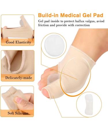 Bunion Corrector Sleeve with Gel Pad Cushion for Hallux Valgus, Hammer Toe Pain Relief | Men and Women | Day & Night Use - Buy Online on GoSupps.com