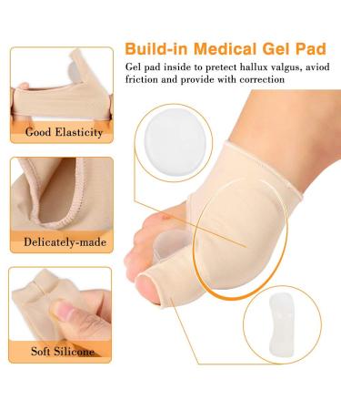 Hallux Valgus Corrector 1 Pair - Bunion Toe Support Separator and Protector with Gel Spreader for Day and Night Use - Buy Online on GoSupps.com