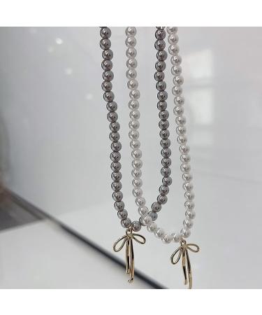 Elegant Gray Necklace for Women | Adjustable Collarbone Chain with Brown Pearl | Oralgos Jewelry Accessory - Buy Online on GoSupps.com