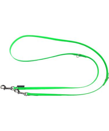 Biothane Dog Leash for Small & Large Dogs - Adjustable 2m to 5m with Silver Hook Neon Green (3.50m x 13mm) - Buy Online on GoSupps.com
