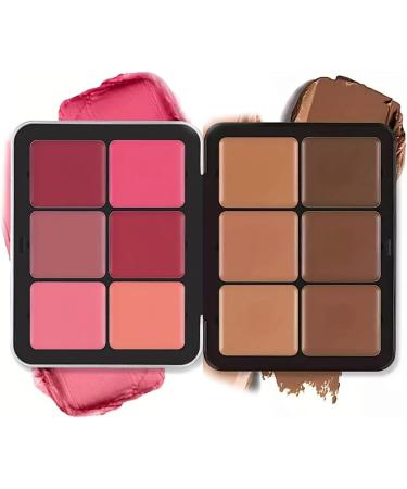 EXQST 12 Colors Cream Blush Palette 12 Colors Concealer Foundation Palette Long Lasting Makeup Palette for All Skin Types for Perfect Skin