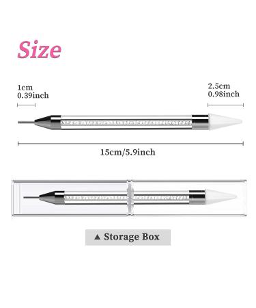 Sularpek Nail Rhinestone Picker Set - Dual-End Rhinestone Pickup Tool and Wax Pencil for DIY Nail Art Crafts (White Pink) - Buy Online on GoSupps.com